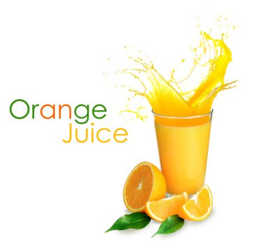 Su sıçramalarına ile portakal suyu