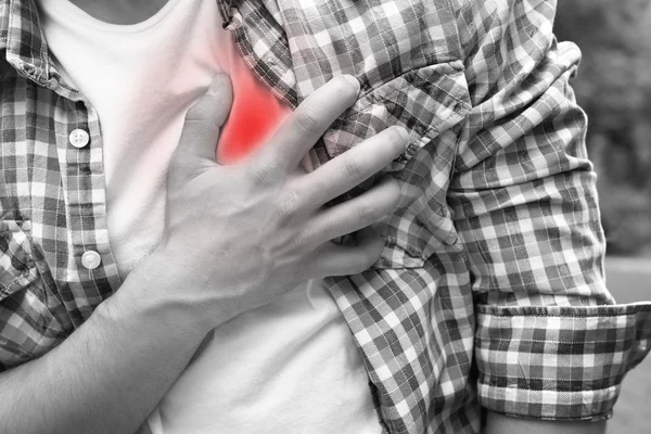 Chest pain - heart attack. — Stock Photo, Image