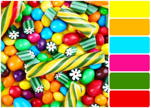 Bright candies and palette