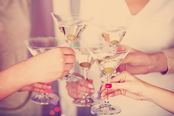 Female hands with glasses — Stock Photo, Image