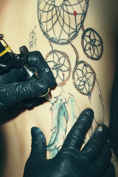 Process of making tattoo — Stock Photo, Image