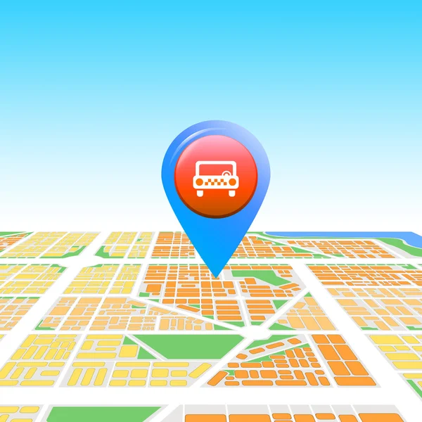 지도에 택시 아이콘 — 스톡 사진