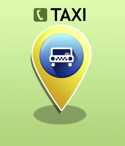 Taxi-Symbol auf der Karte — Stockfoto