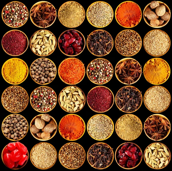 Different spices in bowls — Stock Photo, Image