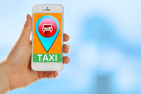 Smartphone con interfaz taxi — Foto de Stock