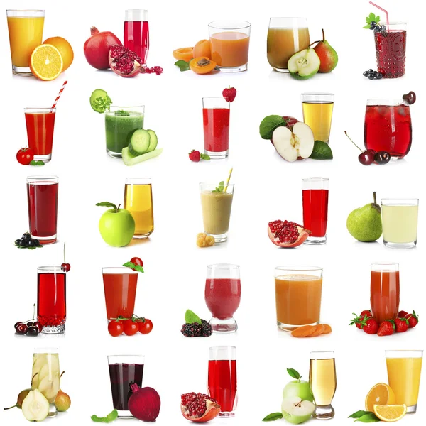 Kolaż różnych soków — Zdjęcie stockowe