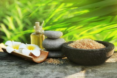 Spa natürmort ahşap yüzey üzerinde 