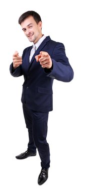 İzole takım elbiseli şık adam