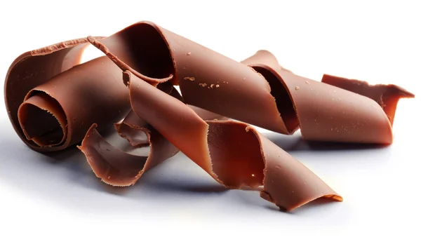 Rizos de chocolate en blanco —  Fotos de Stock
