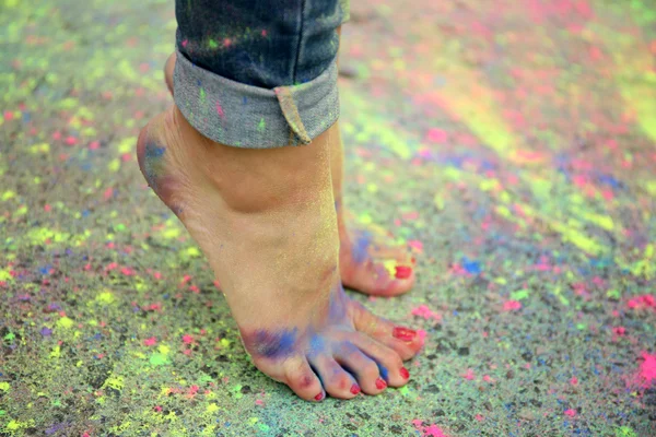 Female legs with Indian dyes — Stock Photo, Image