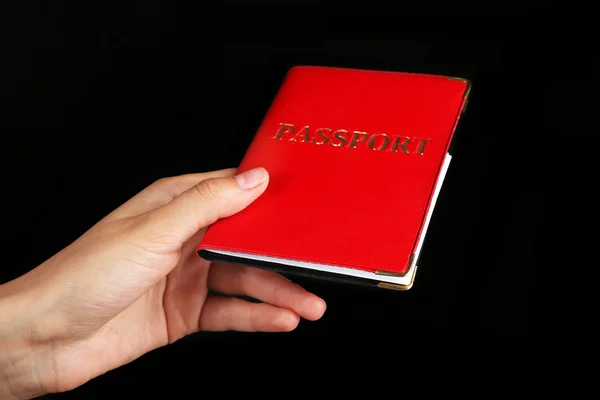 Leosztás holding útlevél — Stock Fotó