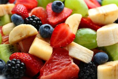 Taze meyve salatası, yakın çekim.