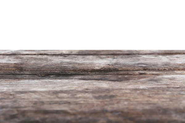 Wooden desk on white background — Stock Photo, Image