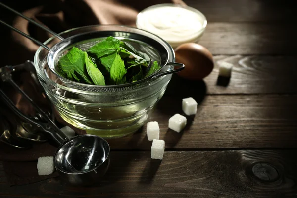 Making mint ice-cream — Stock Photo, Image