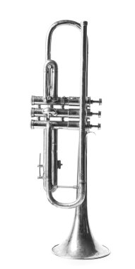 Beyaz izole gümüş trompet