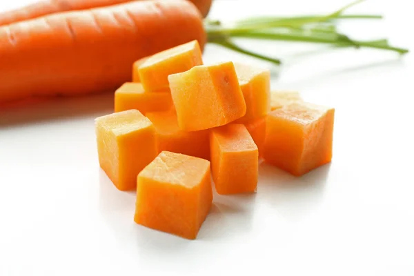 Diced carrot isolated on white — Stock Photo, Image