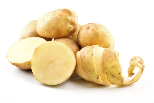 Young potatoes isolated on white — Stock Photo, Image