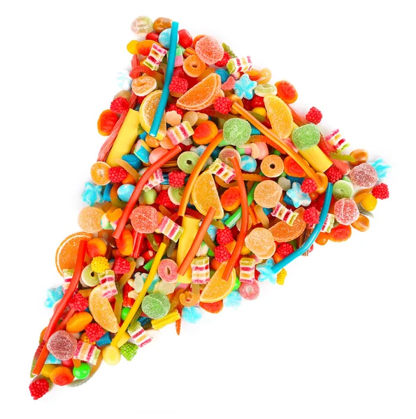 Colorful candies as triangle — Stock Photo, Image