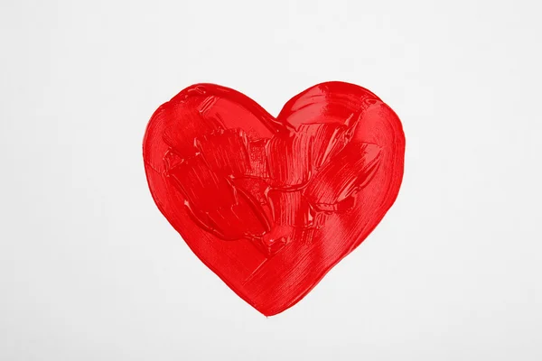 Röda målade hjärta — Stockfoto
