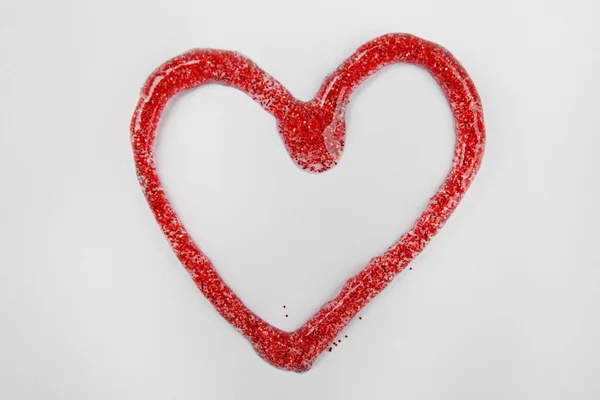 Röda målade hjärta — Stockfoto