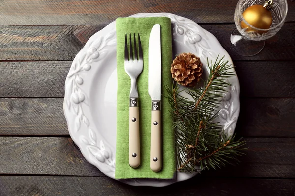 Kerstmis instelling tafelconcept — Stockfoto