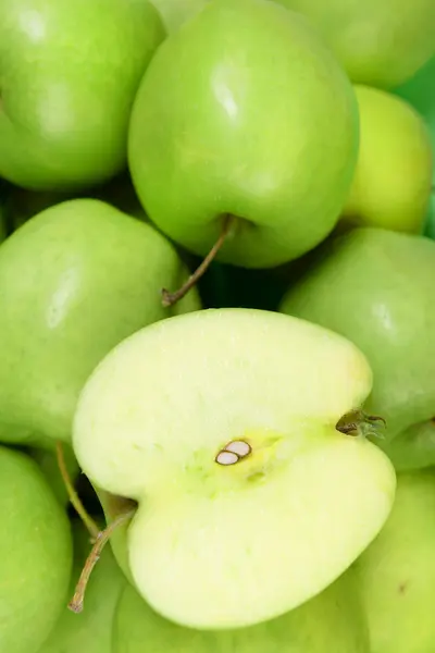 Ripe green apples close up Royalty Free Stock Images