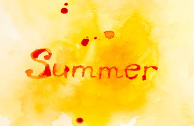 Sulu Boya doku ile kelime yaz