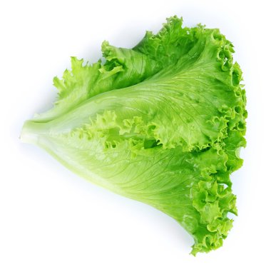 Beyaz üzerinde taze marul.