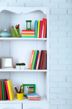 Kitap ve dekor dolabında raf