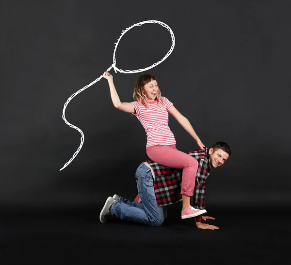 Funny young couple — Stock Photo, Image