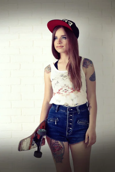 Beautiful hipster girl — Stock Photo, Image