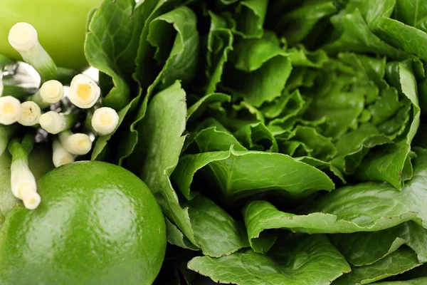 Heap de vegetais verdes fechar — Fotografia de Stock