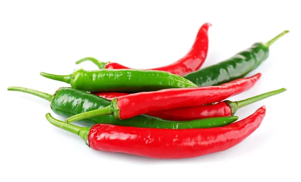 Hot peppers isolated on white — Stock Photo, Image