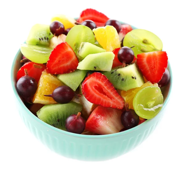 Salada de frutas frescas, isolada em branco — Fotografia de Stock