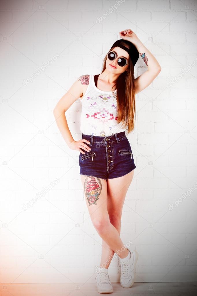 girl with tattooed body 