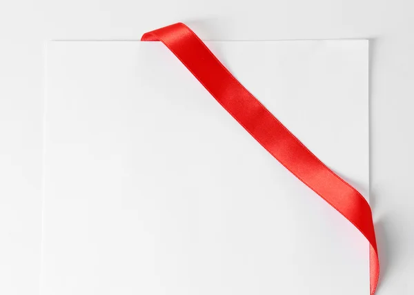 Red silk ribbon — Stock Photo, Image