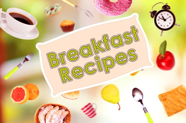 Breakfast dishes in collage — Stock Photo, Image