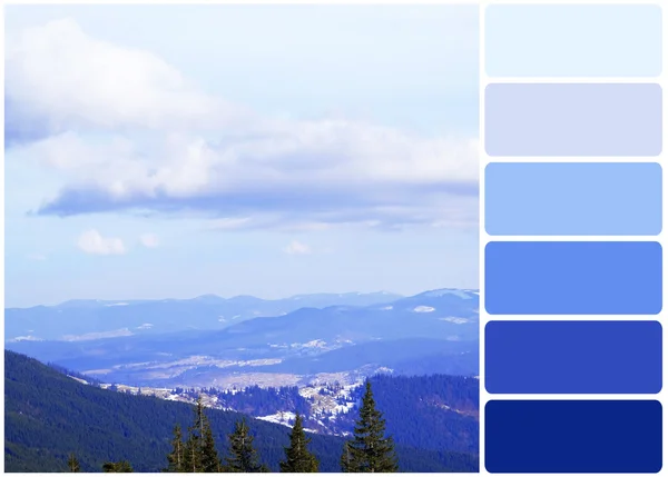 Montagnes des Carpates et palette de couleurs — Photo