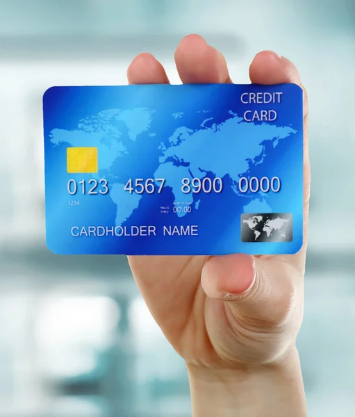 Hand holding credit card — Stock Photo, Image