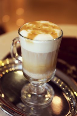 Bardak latte kahve Cafe metal tepsi