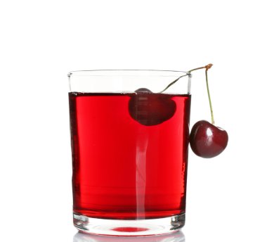 kiraz suyu üzerinde beyaz izole