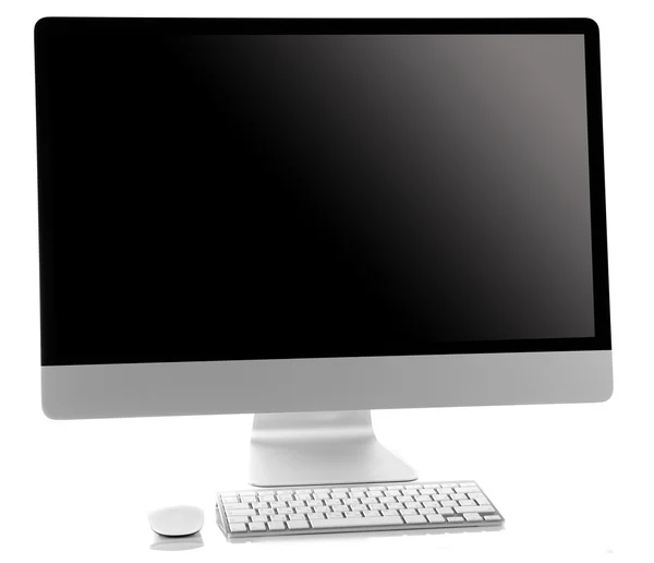 Moderní počítač s prázdnou obrazovkou — Stock fotografie