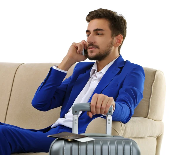 Hombre de negocios con maleta — Foto de Stock