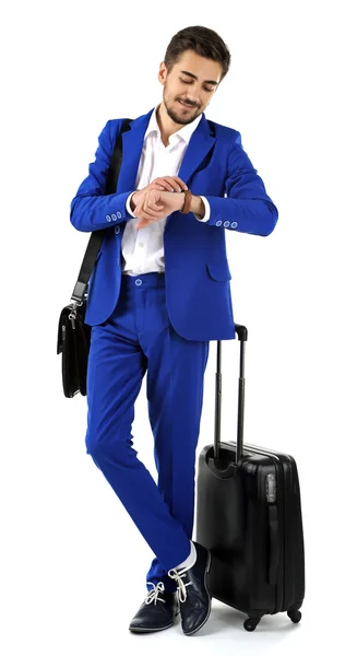 Business man with suitcase — Stock Photo, Image