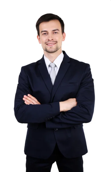 Elegant man in suit isolated on white — Stock Photo, Image