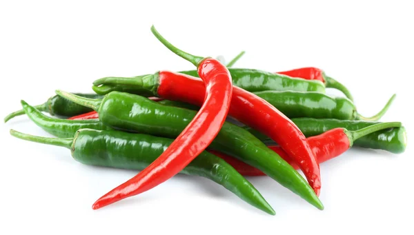 Hot peppers isolated on white — Stock Photo, Image