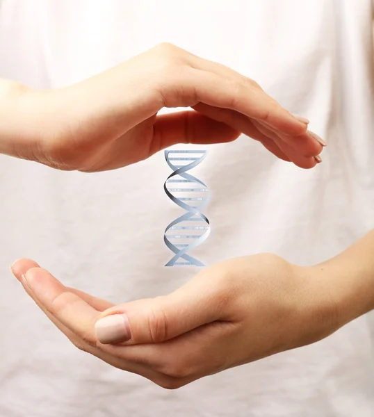 Hand with DNA image — Stock Photo, Image