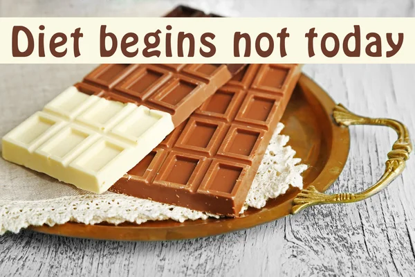 Chocolate bars on napkin — Stock Photo, Image