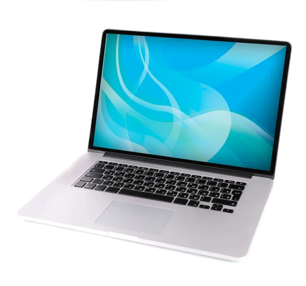 Ноутбук с синим экраном — стоковое фото