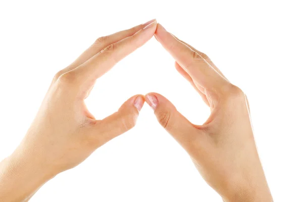 Female hands in form of heart — Stock Photo, Image